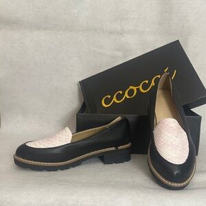 Black and Pink Women's Loafers